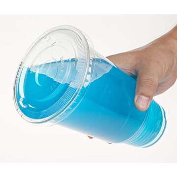 Golden Apple Cup series, 32oz Clear Plastic cups with Flid lids with X hole 25sets