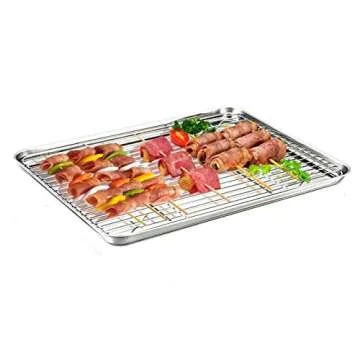 TeamFar Stainless Steel Baking Sheet with Cooling Rack Set