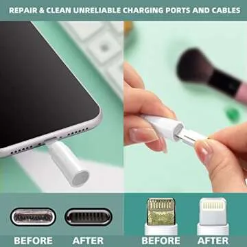 Cleaner Kit for AirPod, Multi-Tool iPhone Cleaning Kit, Cell Phone Cleaning Repair & Recovery iPhone and iPad (Type C) Charging Port, Lightning Cables, and Connectors
