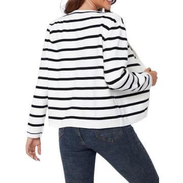 LATAHUO Women's Stylish Striped Cardigan - Perfect for All Occasions