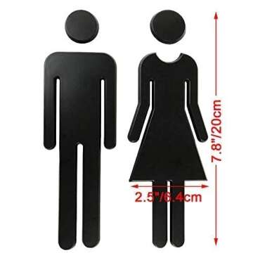 Stylish RJWKAZ Premium Bathroom Sign - Adhesive Backed Acrylic