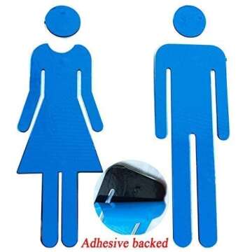 RJWKAZ Premium Bathroom Sign Acrylic Adhesive Backed