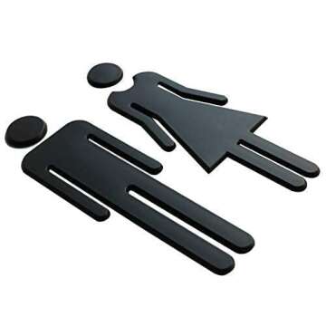 RJWKAZ Premium Bathroom Sign Acrylic Adhesive Backed
