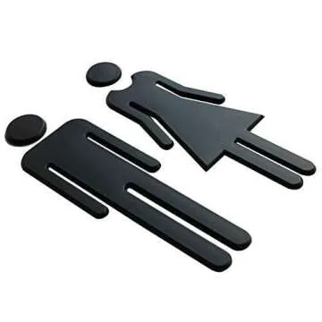 RJWKAZ Premium Bathroom Sign Acrylic Adhesive Backed