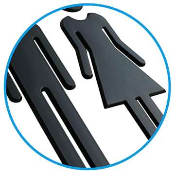 RJWKAZ Premium Bathroom Sign Acrylic Adhesive Backed