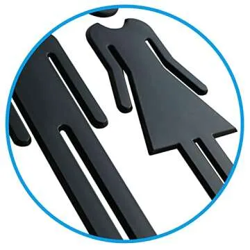 RJWKAZ Premium Bathroom Sign Acrylic Adhesive Backed