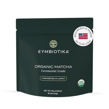 CYMBIOTIKA Japanese Organic Matcha Green Tea Powder, Gluten Free & Vegan Authentic Ceremonial Grade ...