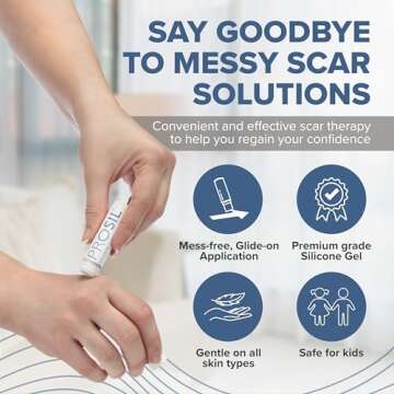 PROSIL Silicone Scar Stick 4.25g – Effective Scar Treatment with Premium-Grade Silicone – Compact, Mess-Free, Glide-on Application for Convenient Scar Therapy – Gentle on All Skin Types & Kids