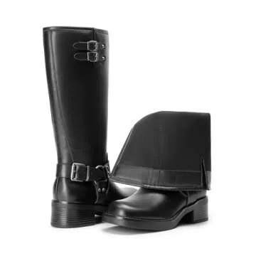 DREAM PAIRS Stylish Women’s Knee High Boots with Buckles