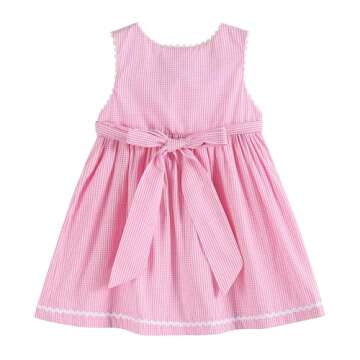 Lil Cactus Pink Gingham Bunny Family Button Dress - Sweet Boutique Quality for Baby Girls