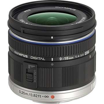 Olympus M.Zuiko Digital ED 9-18mm f/4.0-5.6 Lens for Micro Four Thirds, Black