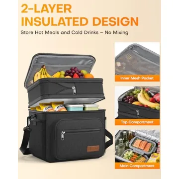 HOTOR Insulated Lunch Box - Expandable, Leakproof, Portable