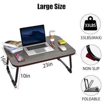 MIIRR Foldable Lap Desk 23.6 Inch Portable Laptop Table