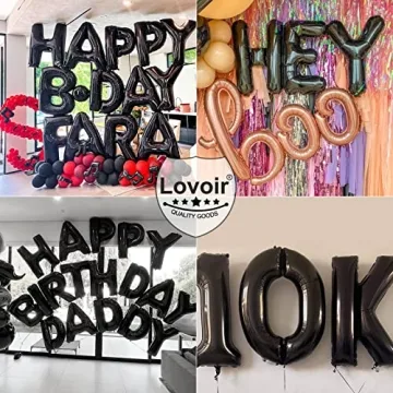 Lovoir 40 Inch Black Letter K Balloon for Every Celebration