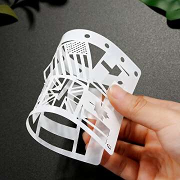 12 Pieces Drawing Loose Leaf Stencils Scale Template Sets Journal Diary Notebook 8-Ring Paper Inserts for Card Painting Projects and Scrapbooking DIY Craft Albums (Style 1)