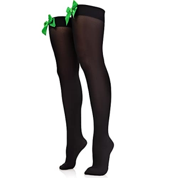Skeleteen Bow Accent Thigh Highs - Stylish Over the Knee Socks