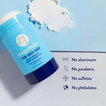 Megababe Daily Deodorant - The Geo Deo with Multi-Minerals | 72 hour Odor Protection | Aluminum-Free, All Natural | 2.6 oz