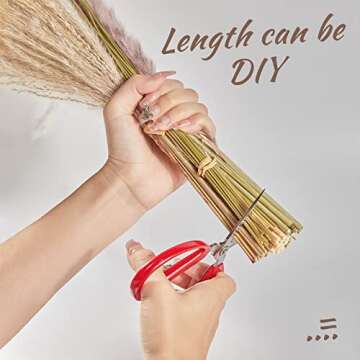 CLUEWR 120Pcs Natural Dried Pampas Grass Bouquet White and Brown Fluffy Pompas Grass Reed Bunny Tails Flowers Arrangements for Wedding Home Window Hotel Boho Decor