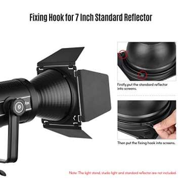 GODOX Barn Door with Honeycomb Grid 4 Color Gel Filters for 7 Inch Standard Reflector Replacement for GODOX SL60W SL150II SK400II Studio Light Portrait Still Life Photography