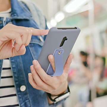 Weewooday 6 Pieces Phone Grip Holder Cell Phone Grip Strap Telescopic Finger Strap Stand Universal Finger Kickstand for Most Smartphones(Eye-catching Colors)