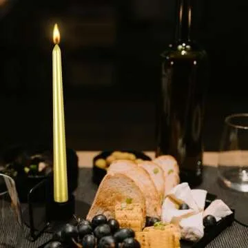 Elegant Gold Taper Candle Set of 12 for Events