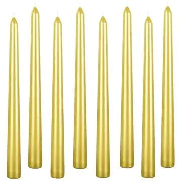 Elegant Gold Taper Candle Set of 12 for Events