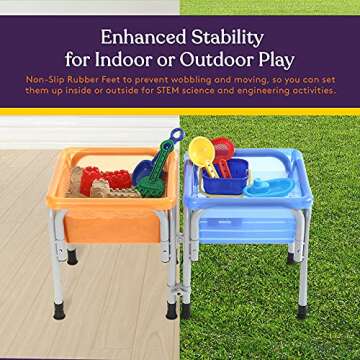 Special Supplies Sensory Activity Table for Kids and Toddlers with 2 Plastic Buckets, Easy Build Frame, and 7 Beach Toys for Interactive, Hands-On Learning Water, Sand, and STEM Play