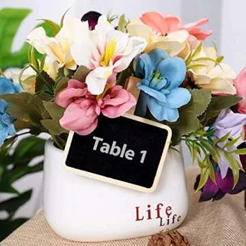 uxcell 10pcs Mini Chalkboards Signs with Clips Wood Chalkboard Tag for Weddings Party Message Board Notes Table Number Reminder Price Tag