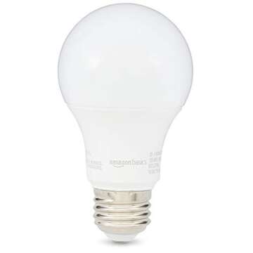 Amazon Basics A19 LED Light Bulbs 60 Watt Equivalent, Soft White (2700K), Energy Efficient 9W, Non-Dimmable, 10,000 Hour Lifetime, 2-Pack