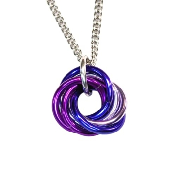 Möbii Multicolor Fidget Infinity Loop Necklace with Stainless Steel Chain