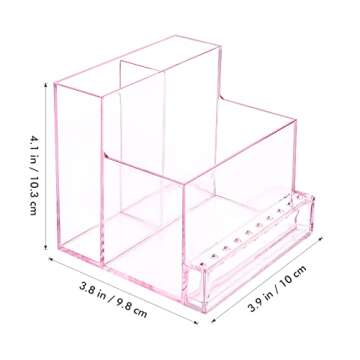 FRCOLOR Nail Drill Grinding Bit Holder Box Professional Nail Art Polishing Grinding Drill Bit Holder Display Storage Box Bit Case Organizer for Nails Pink