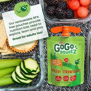 GoGo Squeez Applesauce, Apples, Strawberries & Zucchini, 3.2 Oz, 4 Ct