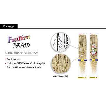 6 PACKS/LOT FreeTress Synthetic Hair Crochet Braids Boho Hippie Braid 22" (1)