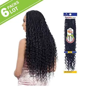 6 PACKS/LOT FreeTress Synthetic Hair Crochet Braids Boho Hippie Braid 22" (1)