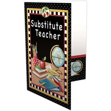 Stylish Substitute Teacher Pocket Folder by Mary Engelbreit