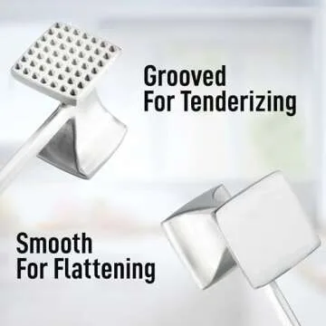 Zulay Professional Meat Tenderizer Tool - Dual Sided Meat Mallet Pounder With Comfort Grip Handle - Heavy Duty Meat Hammer Tenderizer - Meat Tenderizer Mallet & Meat Pounder - (10”) Black