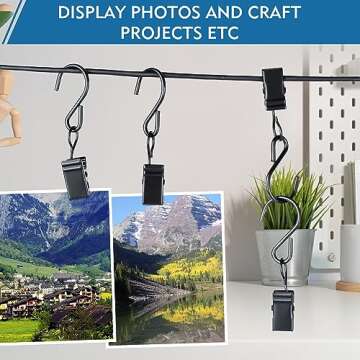 Christmas Light Clips Hanging Hooks - 50 Pack Outdoor String Light Clips - Heavy Duty Metal Camper Awning String Party Light Hook - Holiday Light Clips Hangers Canopy Tent RV Xmas Decor Clamps