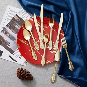 N9R 300pcs Gold Plastic Silverware for Elegant Events