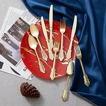 N9R 300pcs Gold Plastic Silverware for Elegant Events