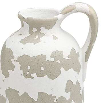 Amazon Brand – Stone & Beam Rustic Farmhouse Stoneware Jug Home Decor Vase - 14 x 6.5 x 7.5 Inches, Antique Finish