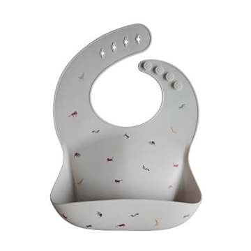Mushie Silicone Baby Bib | Adjustable Waterproof Feeding Bib