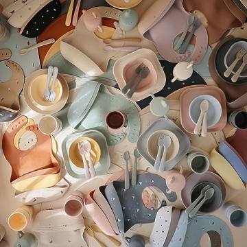 Mushie Silicone Baby Bib | Adjustable Waterproof Feeding Bib