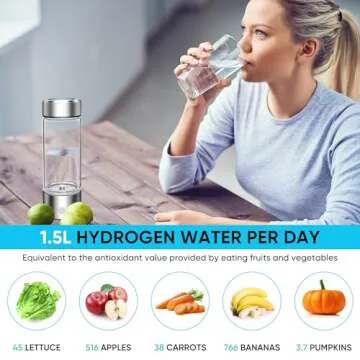Hydrogen Water Bottle, Portable Hydrogen Water Bottle Generator, Ion Water Bottle Improve Water Quality in 3 Minutes, Water Ionizer Machine Suitable for Home, Office, Travel and Daily Drinking(Silver)