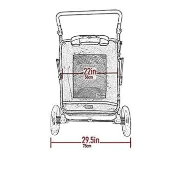 Pet Gear NO-Zip Pet Stroller with Dual Entry, Push Button Zipperless Entry for Single or Multiple Dogs/Cats, Pet Can Easily Walk In/Out, No Need to Lift Pet, Gel-Filled Tires