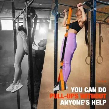 Pull Up Assistance Bands, Heavy Duty Resistance Band for Pull Up Bar, Adjustable Weight/Size with Fabric Feet/Knee Rest, Bands for Pull Up Assist for Strength Training, Pull Up Assist Band