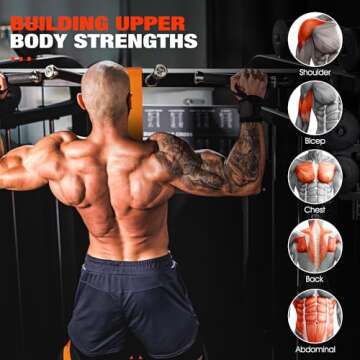 Pull Up Assistance Bands, Heavy Duty Resistance Band for Pull Up Bar, Adjustable Weight/Size with Fabric Feet/Knee Rest, Bands for Pull Up Assist for Strength Training, Pull Up Assist Band