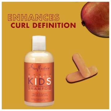 Shea Moisture Kids Shampoo - Extra-Nourishing Shea Butter, Mango & Carrot Hair Detangler with Orange Blossom Extract, Sulfate-Free Shampoo for Kids, 8 Oz (Pack of 2)