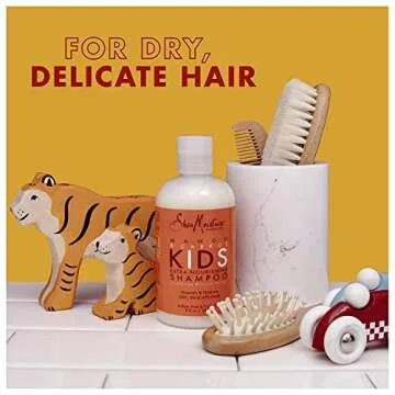 Shea Moisture Kids Shampoo - Extra-Nourishing Shea Butter, Mango & Carrot Hair Detangler with Orange Blossom Extract, Sulfate-Free Shampoo for Kids, 8 Oz (Pack of 2)
