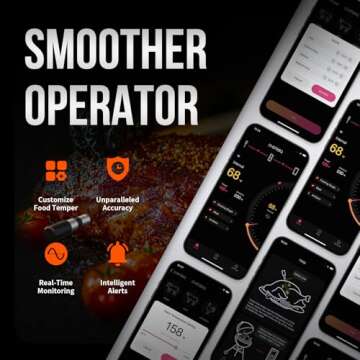 Paneceia Meat Thermometer Digital Wireless, 800FT Long Range Bluetooth Cooking Thermometer, Food Thermometer for Remote Monitoring of Grill, Oven, Smoker, Air Fryer, Rotisserie, iOS & Android App