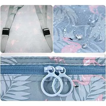 Compression Luggage Cubes for Traveling, Travel Organizer, Packing Travel Organizer Set of 8 pcs Cube Bags, Unique & Lovely Design, Durable Quality, Perfect as a Gift (Flamingo 8)